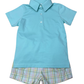 Whimsy Bay Pastel Plaid Polo Short Set