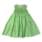 Delaney Girls Apple Green Gingham Fully Smock Bodice Pink Floral Dress