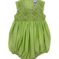 Delaney Girls Apple Green Gingham Fully Smock Bodice Pink Floral Bubble