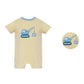 Claire and Charlie Crane Yellow Striped Knit Boy's Romper