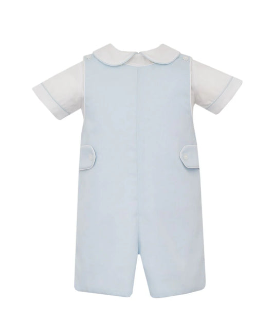 Anavini Christian Light Blue French Pique Boy's Jon Jon with White Shirt