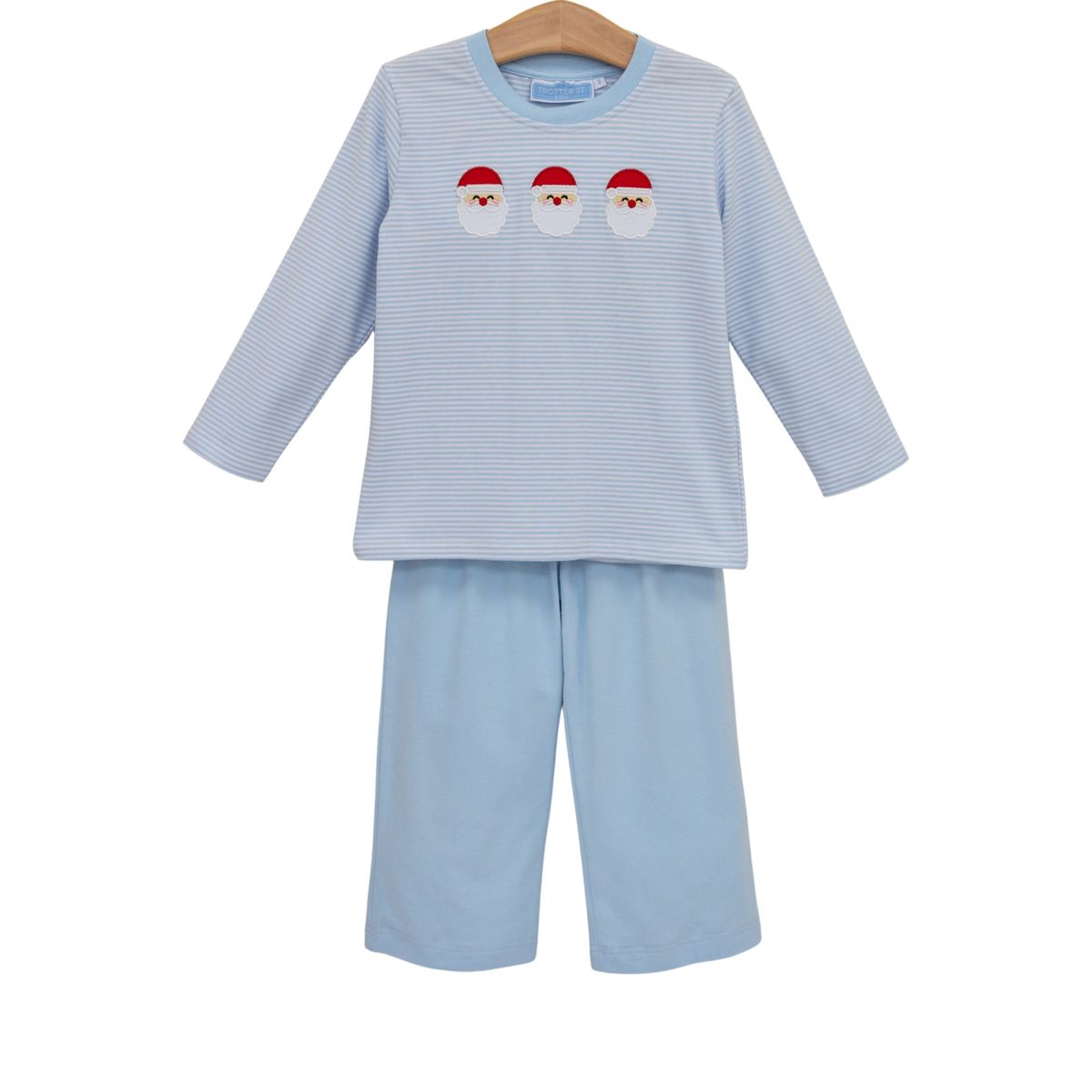 Trotter Street Santa Trio Pant Set--Blue