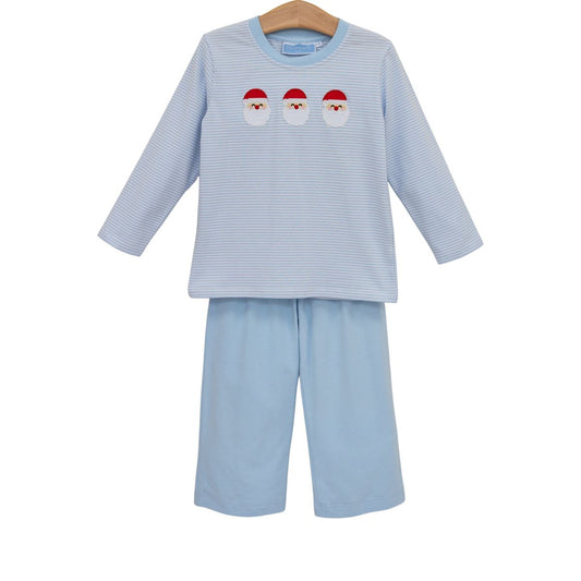 Trotter Street Santa Trio Pant Set--Blue