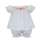 Petit Bebe Pumpkin Girls Blue Gingham Knit Bishop Set