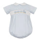 Petit Bebe Train Blue Check Knit Short Bubble