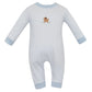 Petit Bebe Puppies Light Blue Knit Striped Long Romper