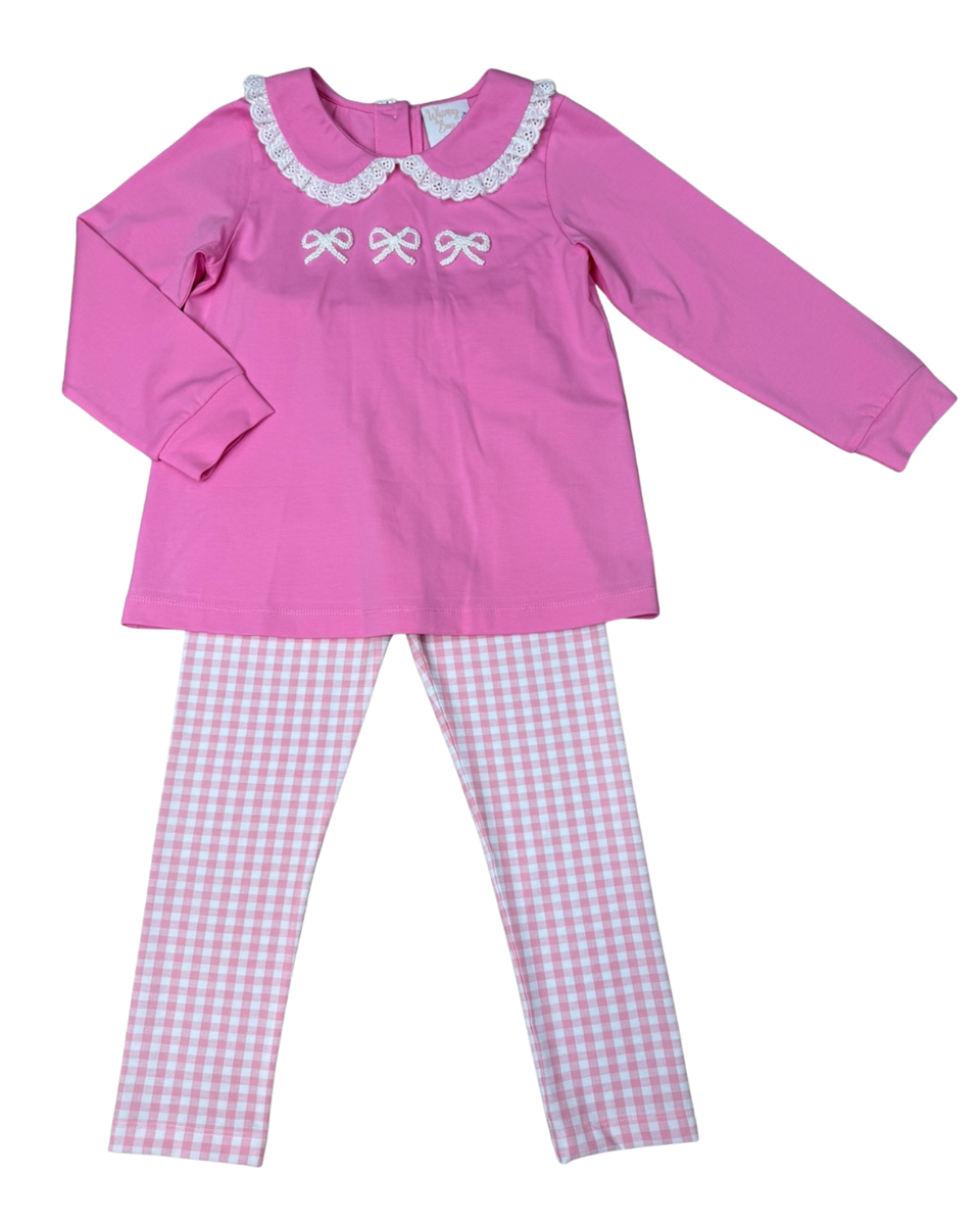 Whimsy Bay Belinda Bow Lacey Pant Set