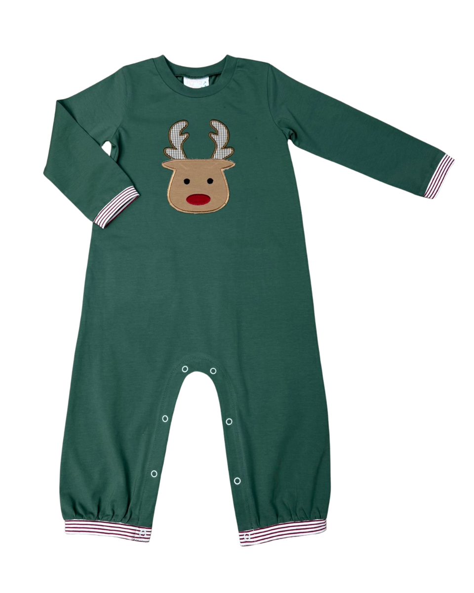Whimsy Bay Run Rudolph Pocket Romper