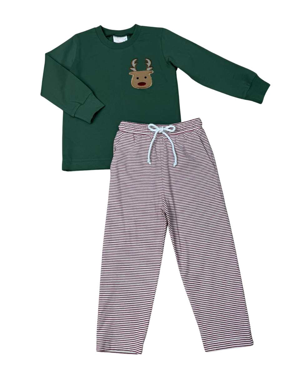 Whimsy Bay Run Rudolph Pocket Pant Set