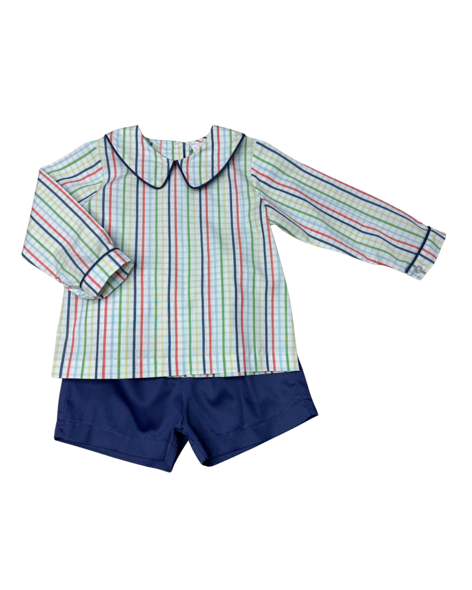 Whimsy Bay Hemingway Plaid Collared Short Set