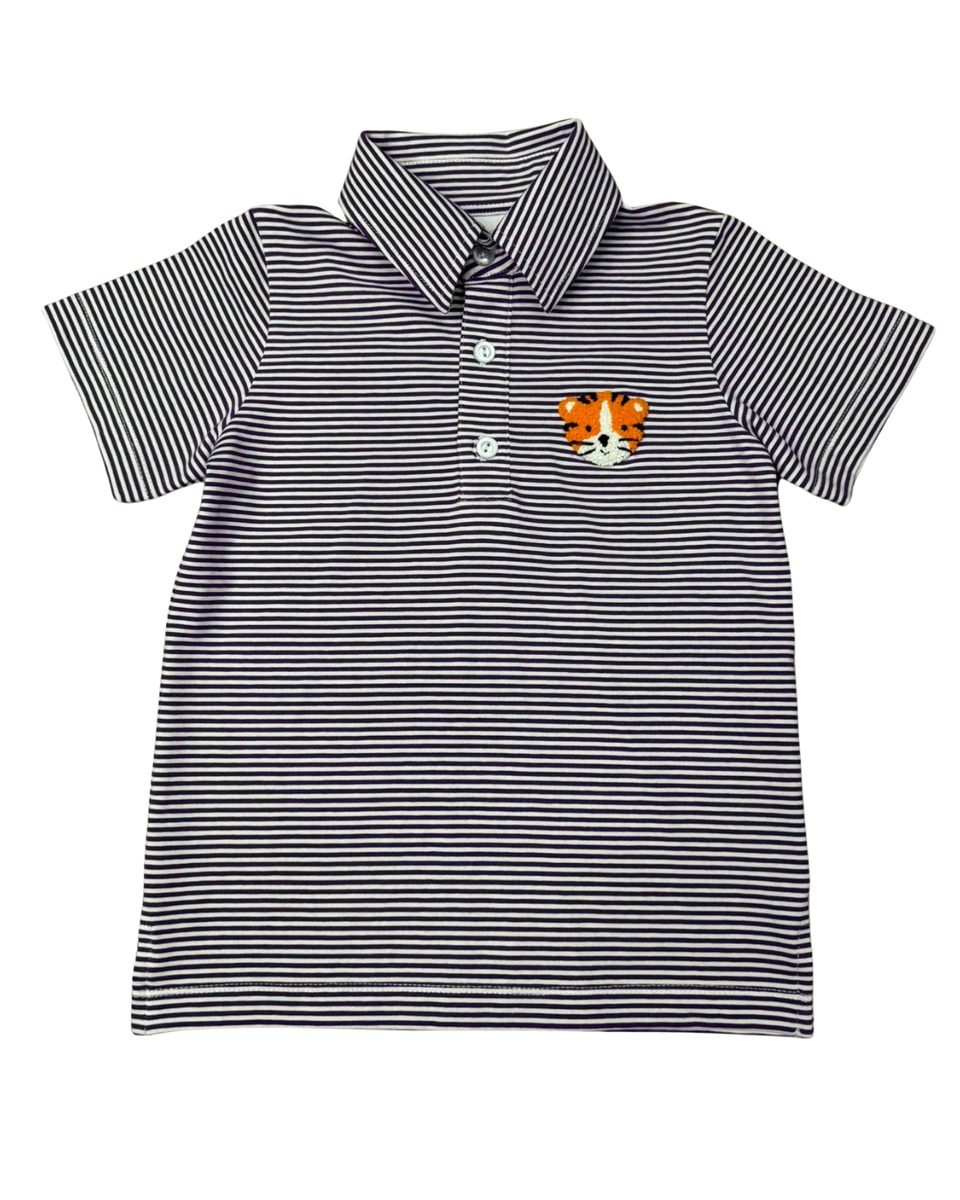 Whimsy Bay Orange & Purple Tiger Polo