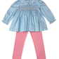 Whimsy Bay Bitty Bella Bow Smocked Pant Set