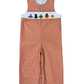 Delaney Boys Orange Check Long Jon Jon Smocked Halloween