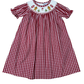 Delaney Red Gingham Smocked Santa and Gingerbread Bishop