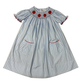 Delaney Blue Check Smocked Apple Bishop Dress