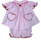 Delaney Pops of Love Smocked Bloomer Set