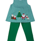 Delaney Green Check A-Line Applique Santa Tree and Reindeer Pant Set