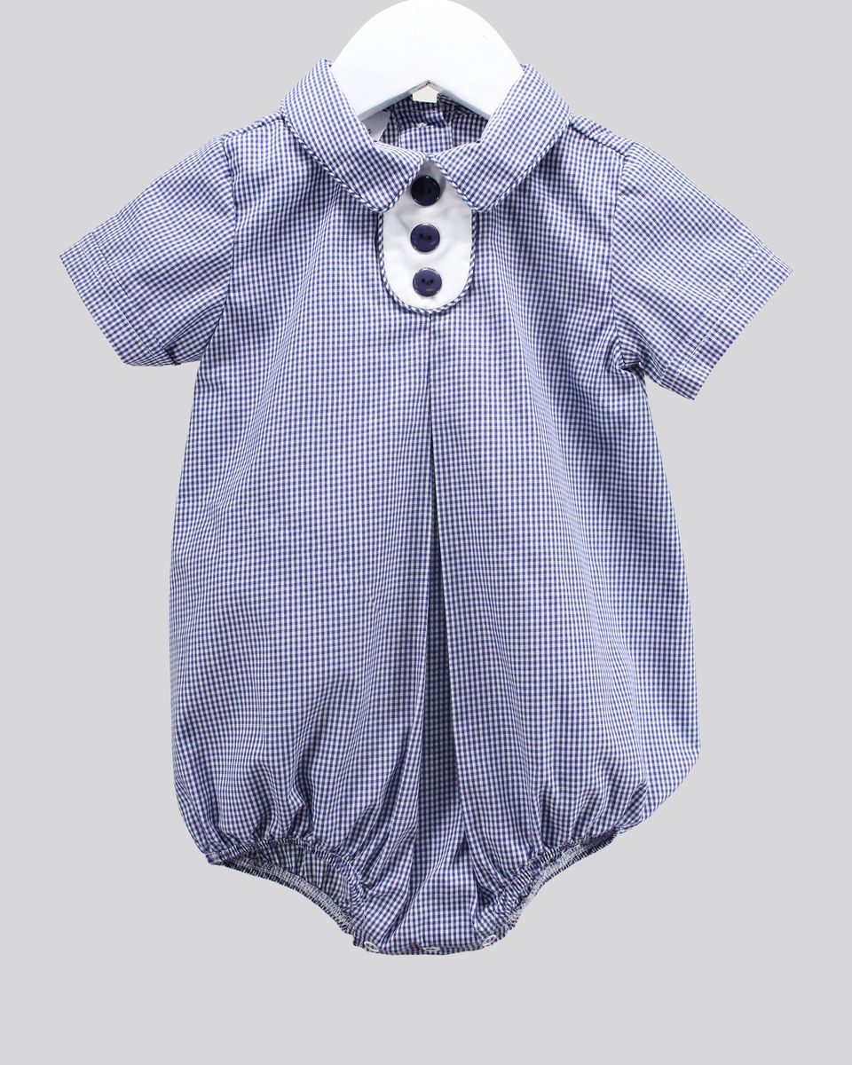 Baby Blessings Navy Gingham Julian Bubble