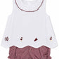 Krewe Kids Elaine Ruffle Collar Scallop Bloomer Set, Garnet Gamecock