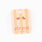 Pip Pop Post Striped Bow Stud Earrings - Hypoallergenic, Flat Back, Girl