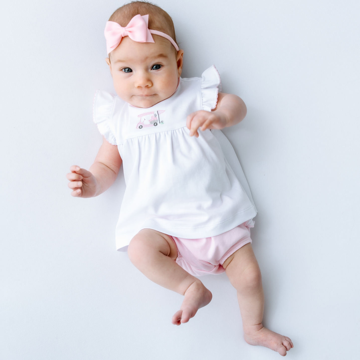 Magnolia Baby Little Golfer Ruffle Diaper Cover Set - Pink