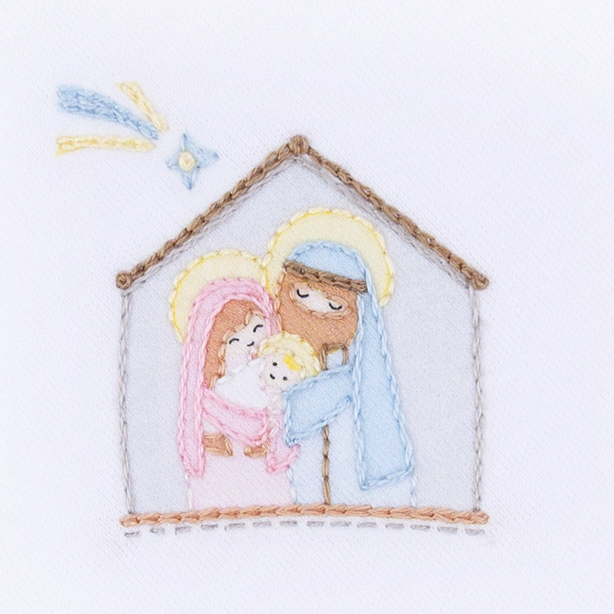 Magnolia Baby Little Manger Hand-Embroidered Gathered Gown