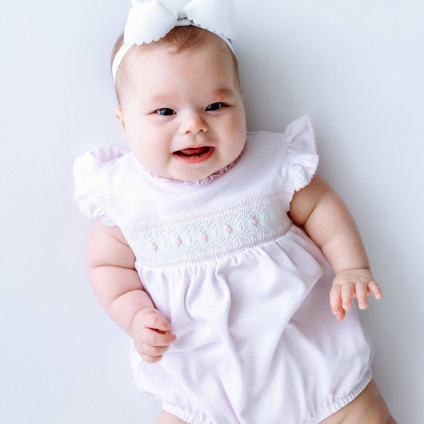 Magnolia Baby Julia Smocked Bubble - Pink