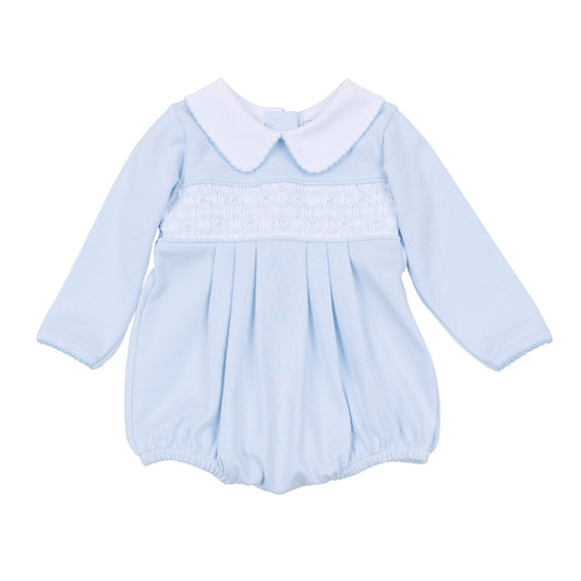 Magnolia Baby Classics Smocked Long Sleeve Bubble - Light Blue