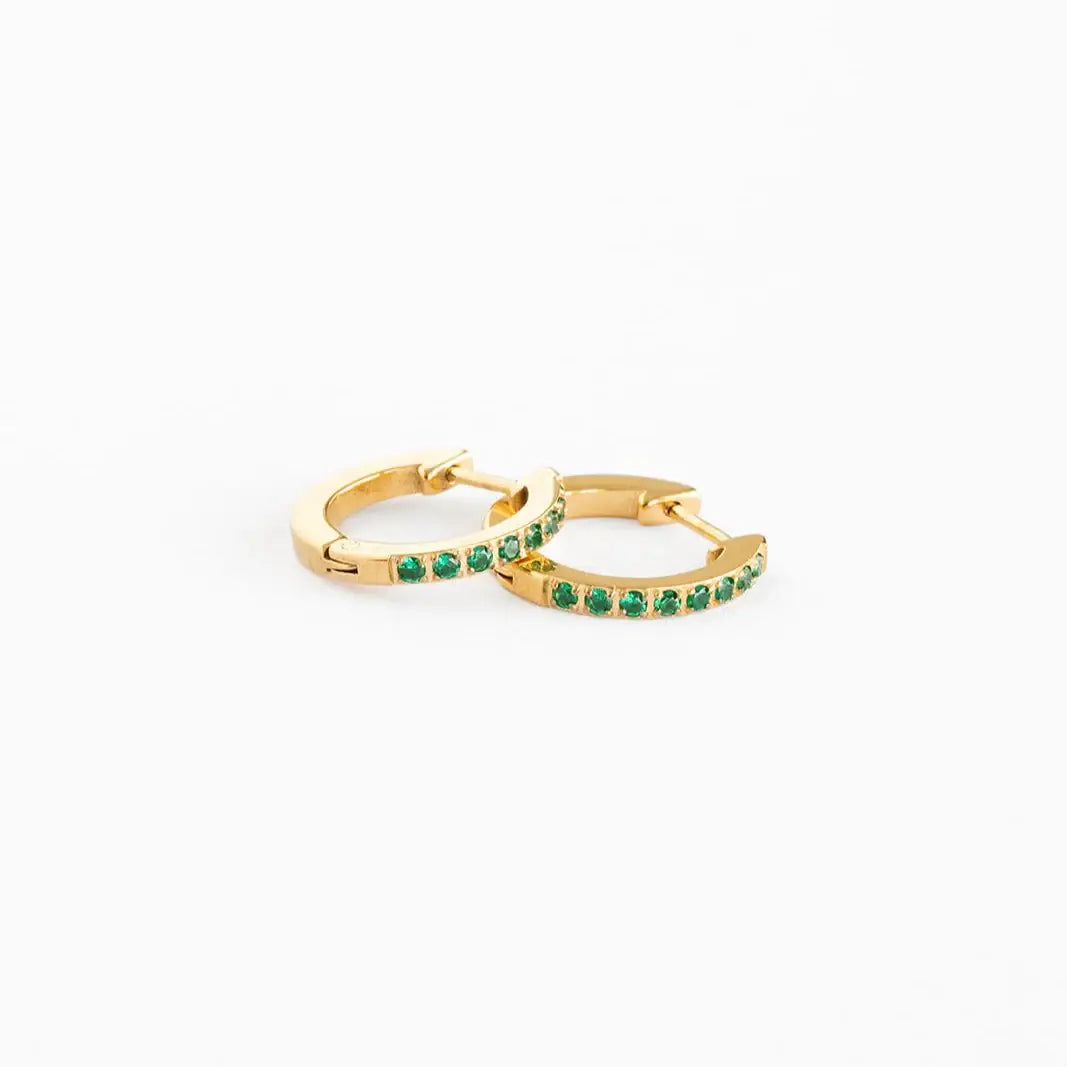 Pip Pop Post Gem Hoop Earrings - Hypoallergenic, Flat Back, Girl Gift