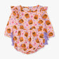 Rufflebutts Pumpkin Boo Crew Knit Long Sleeve Flutter Bubble Romper