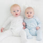 Magnolia Baby Essentials Solid Blue Smocked Footie