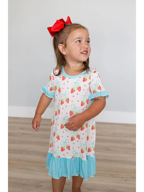 Sweet Bay Clothing Strawberry and Bow Nightgown