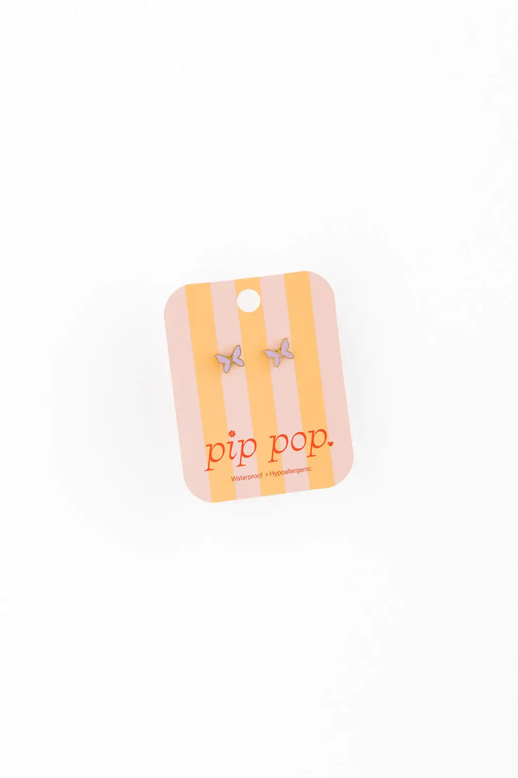 Pip Pop Post Enamel Butterfly Stud Earrings - Hypoallergenic, Flat Back