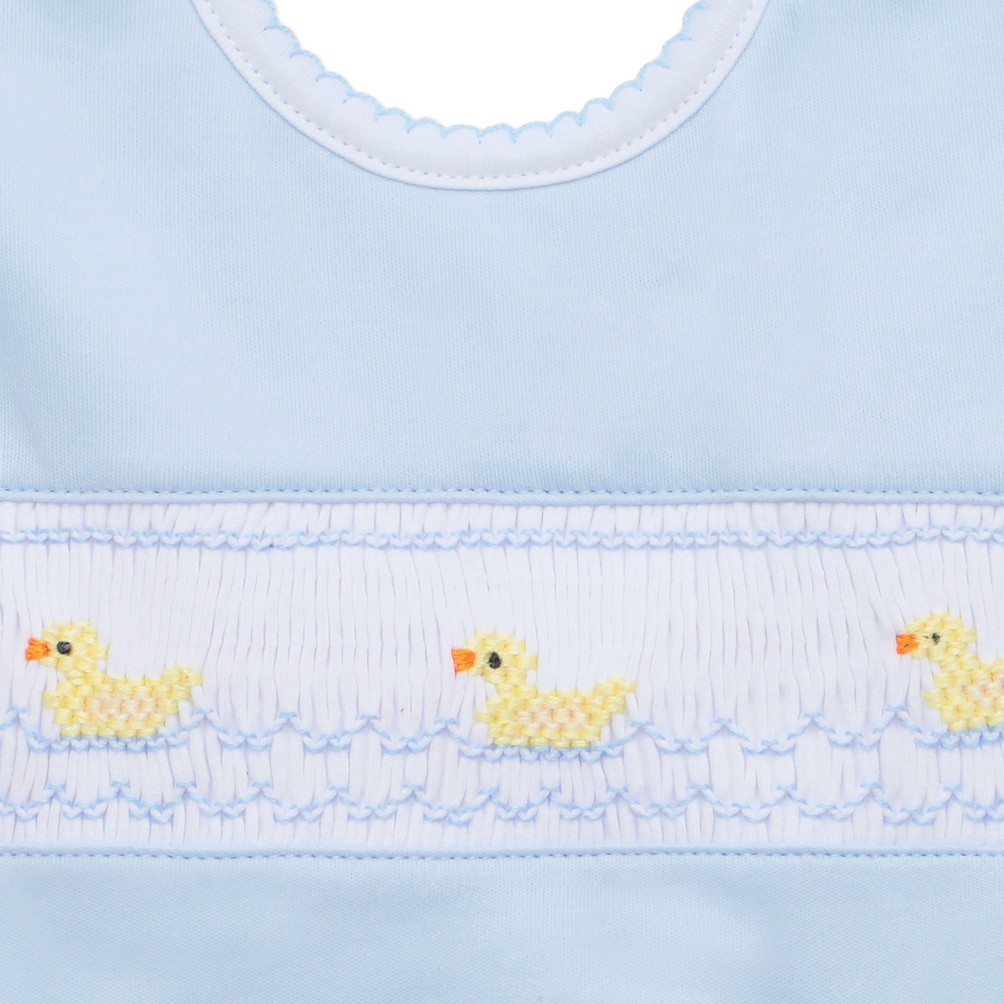 Magnolia Baby Little Ducklings Classics Smocked Bib - Light Blue