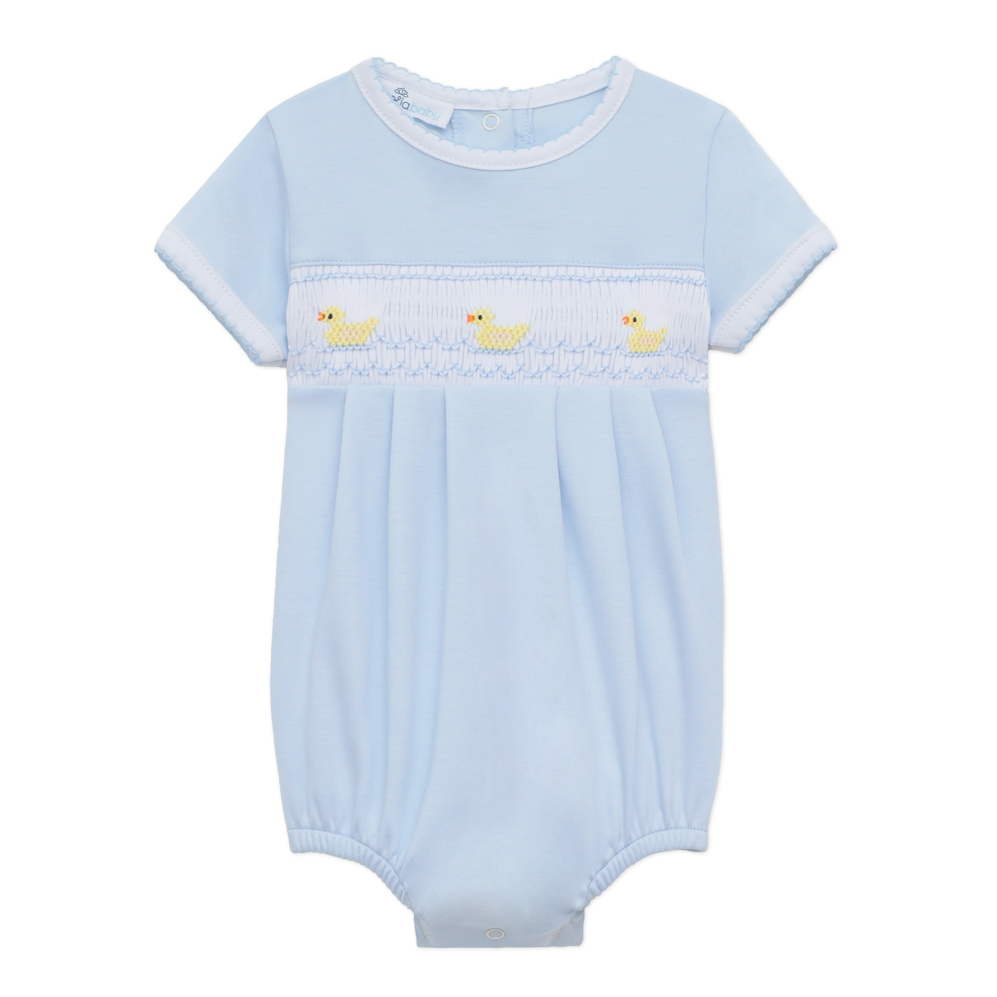 Magnolia Baby Little Ducklings Classics Smocked Bubble - Light Blue