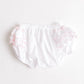 Terry Tots Diaper Cover--White with Pink Side Ruffles