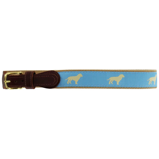 Bailey Boys Buddy Belt, Golden Dog on Light Blue