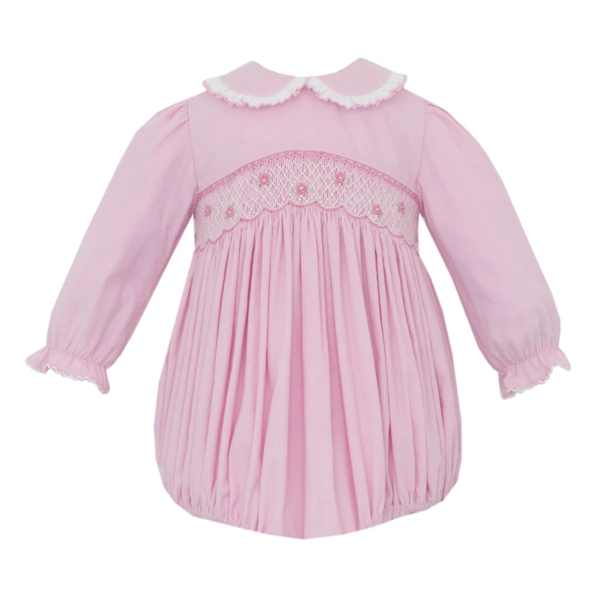 Petit Bebe Charlotte Pink Corduroy Long Sleeve Bubble
