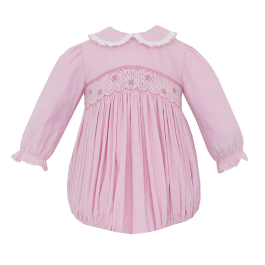 Petit Bebe Charlotte Pink Corduroy Long Sleeve Bubble