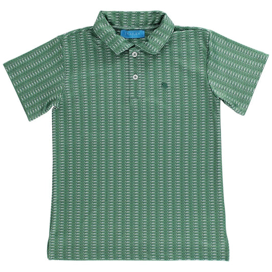 Bailey Boys S/S Performance Polo, Fish on Green