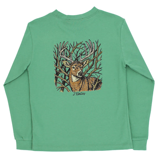Bailey Boys Long Sleeve Logo Tee, Buck/Sage