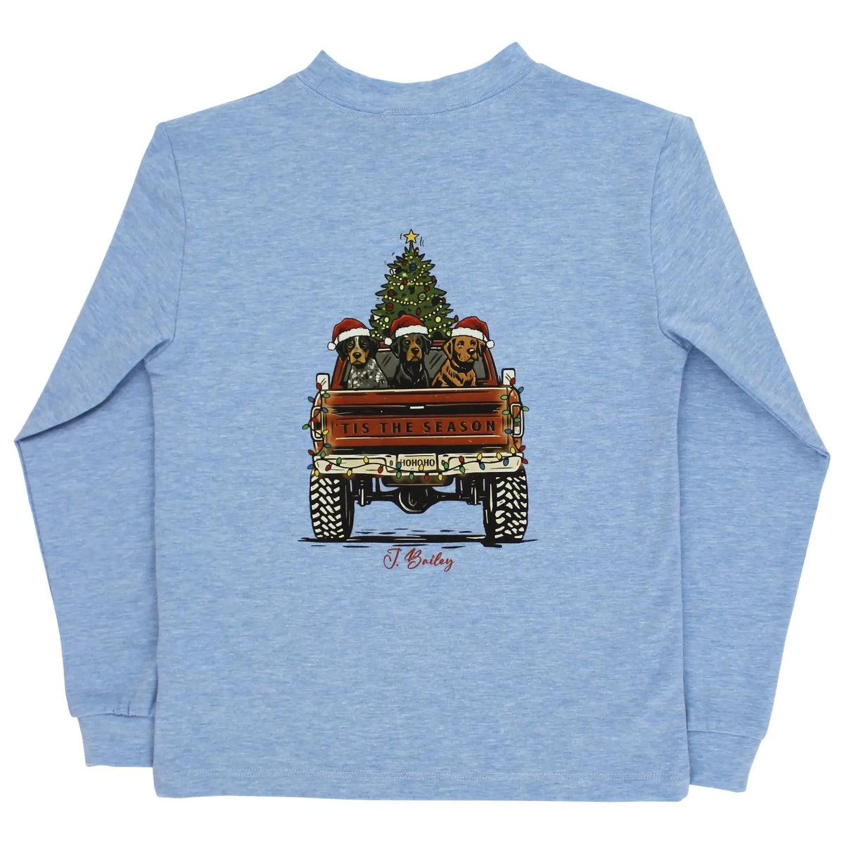 Bailey Boys Long Sleeve Logo Tee, Christmas Pups