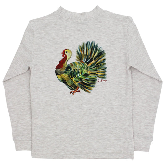 Bailey Boys Long Sleeve Logo Tee, Turkey/Oatmeal