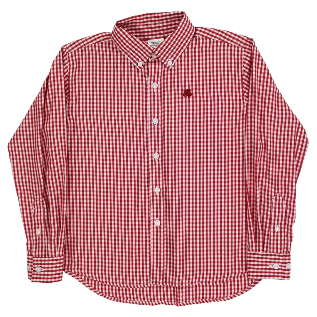 Bailey Boys Roscoe Button Down Shirt--Red Check