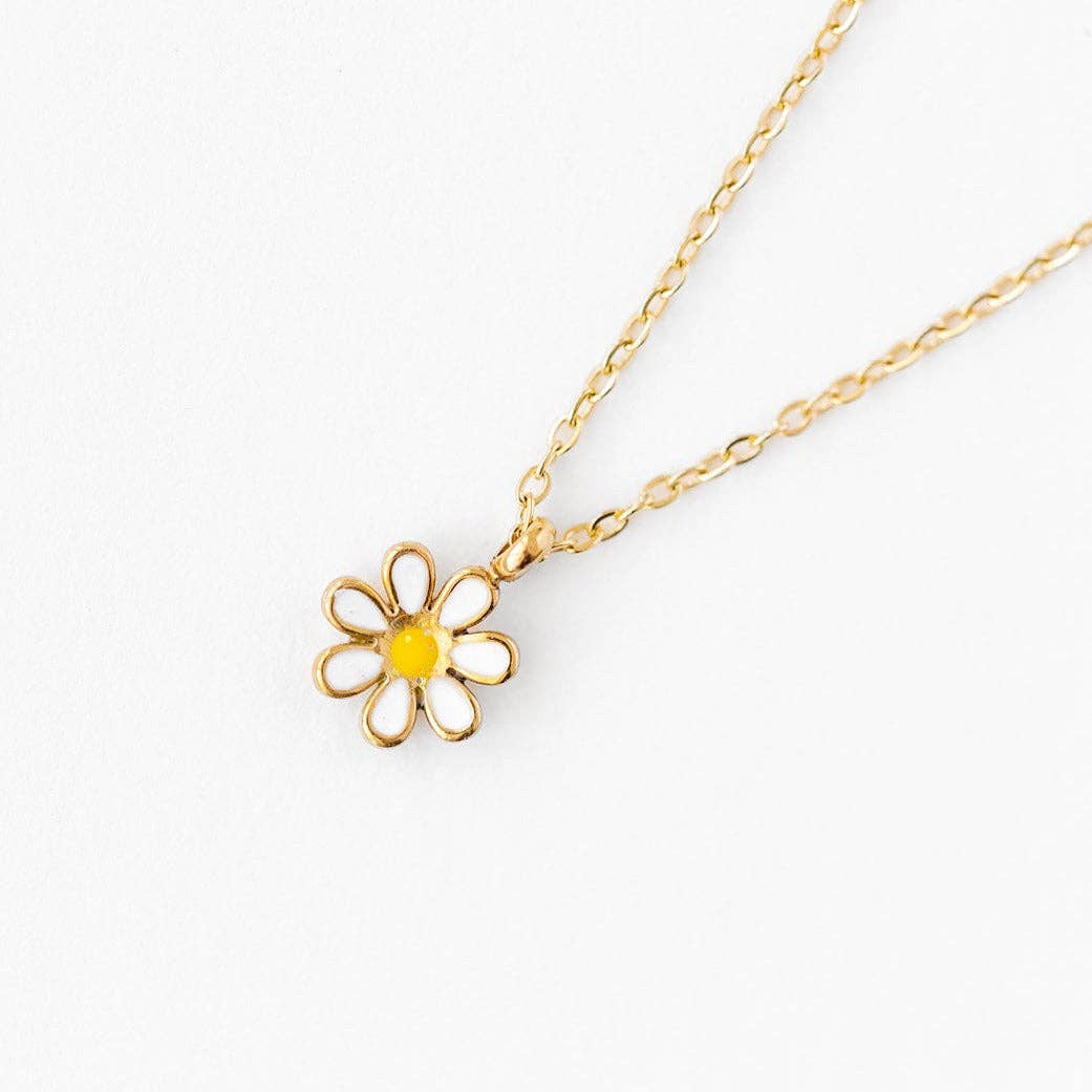 Pip Pop Post Daisy Pendant Necklace Earrings - Hypoallergenic, Girl Gift
