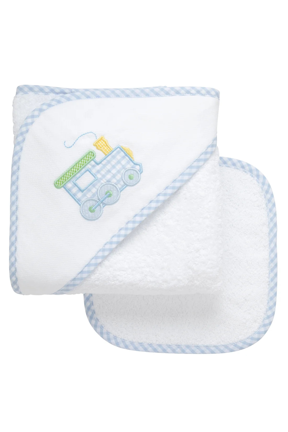 3 Marthas Train Baby Hooded Towel & Washcloth Set
