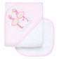 3 Marthas Flamingo Baby Hooded Towel & Washcloth Set