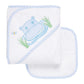 Three Marthas Hippo Applique Hooded Towel & Washcloth Set, Blue