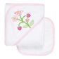 Three Marthas Strawberry Applique Hooded Towel & Washcloth Set