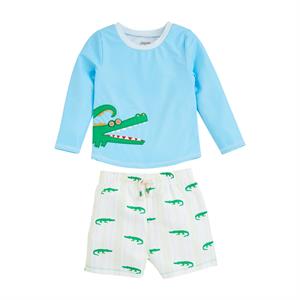 Mud Pie Gator Rash Guard & Swim Trunk Set